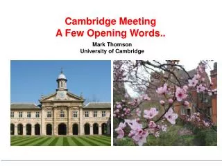 Mark Thomson University of Cambridge