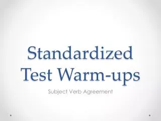 Standardized Test Warm-ups