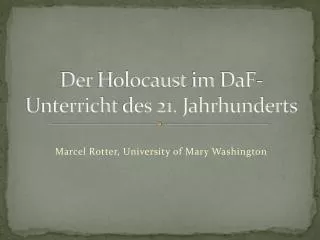 der holocaust im daf unterricht des 21 jahrhunderts