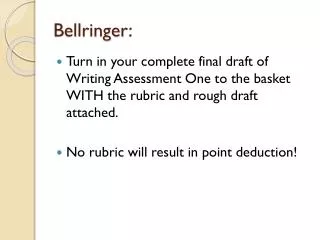 Bellringer :