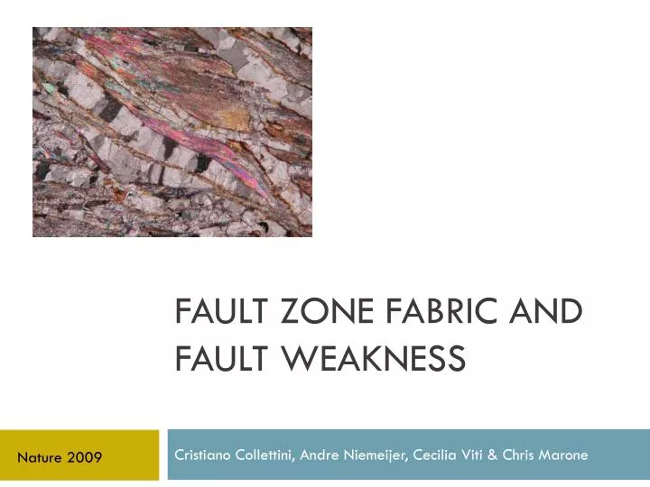 fault zone fabric and fault weakness