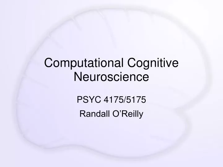 computational cognitive neuroscience