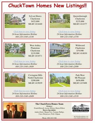 ChuckTown Homes New Listings!!