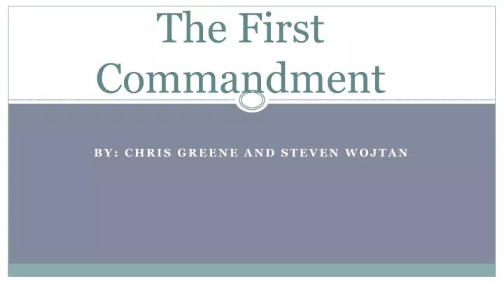 the first commandment