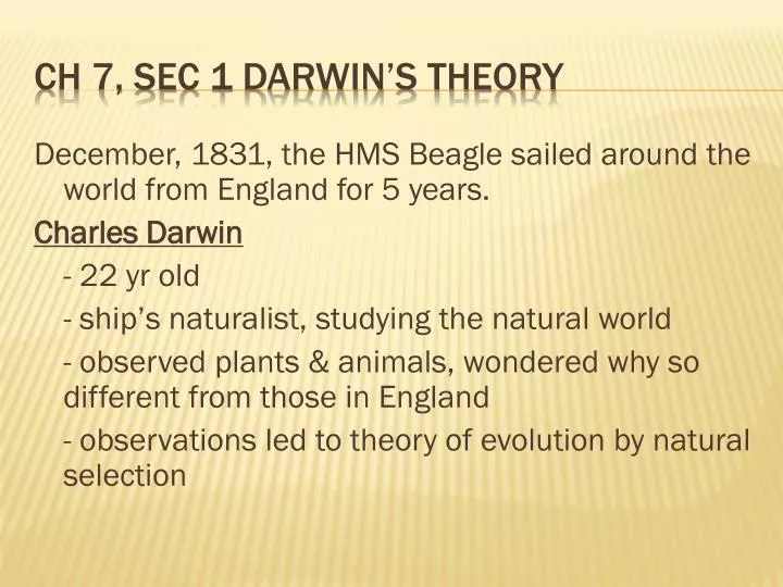 ch 7 sec 1 darwin s theory