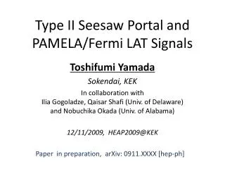 Type II Seesaw Portal and PAMELA/Fermi LAT Signals