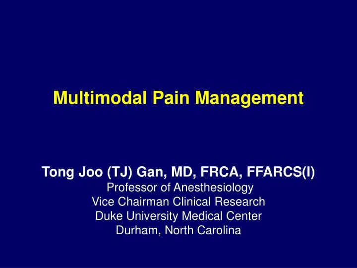 multimodal pain management