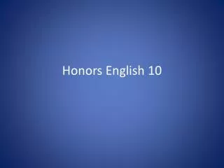 Honors English 10