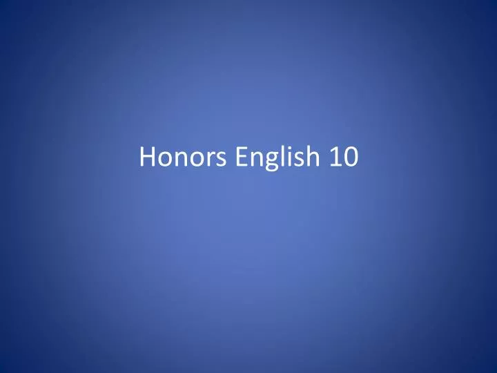 honors english 10