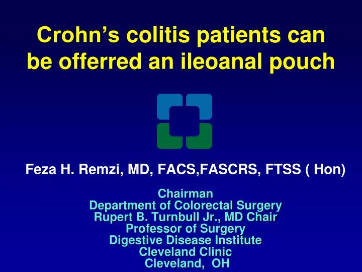 crohn s colitis patients can be offerred an ileoanal pouch