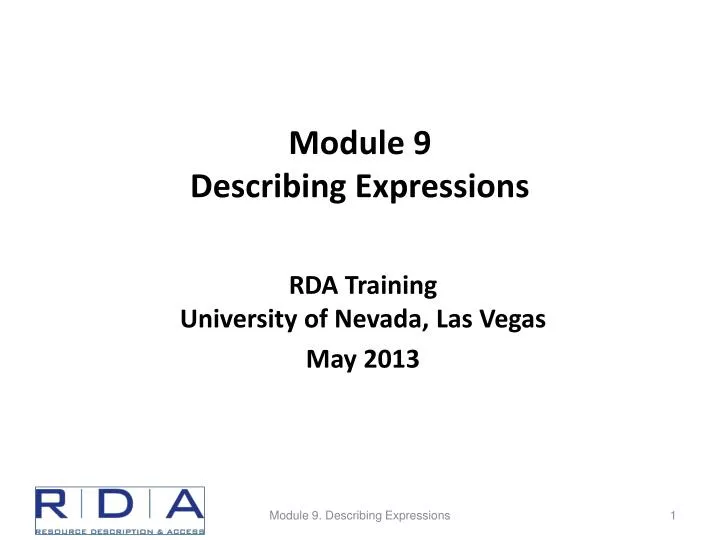 module 9 describing expressions