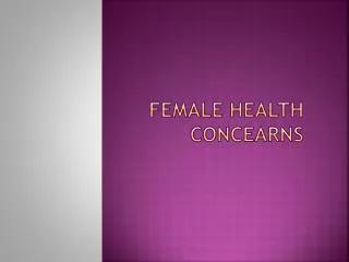 female health concearns
