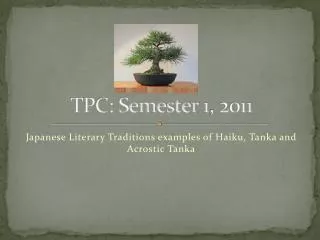 TPC: Semester 1, 2011