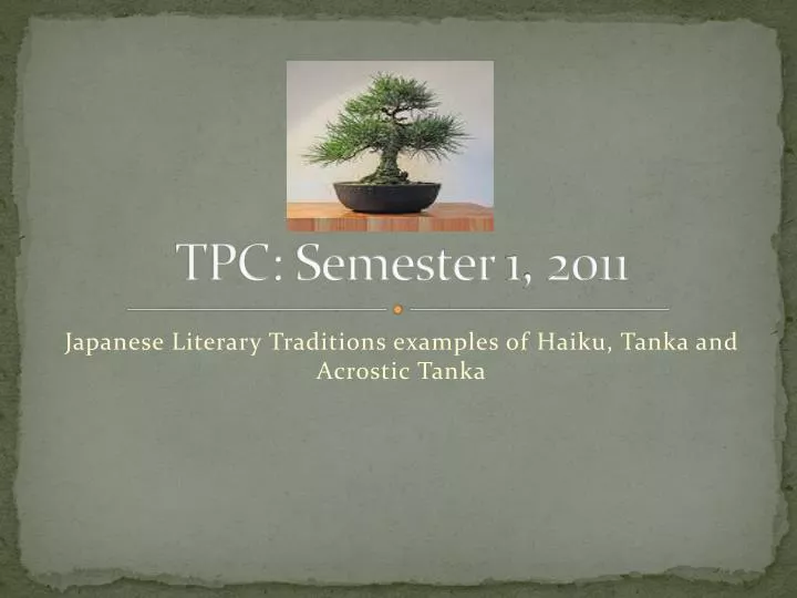 tpc semester 1 2011