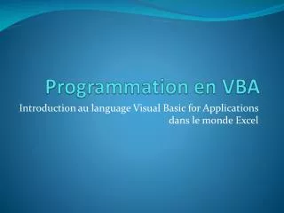 programmation en vba