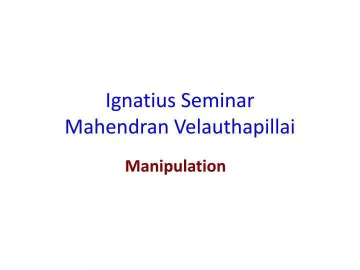 ignatius seminar mahendran velauthapillai