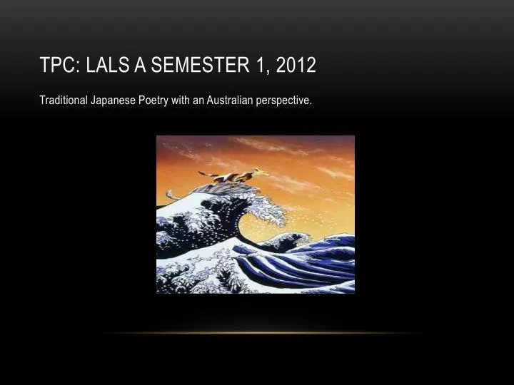 tpc lals a semester 1 2012