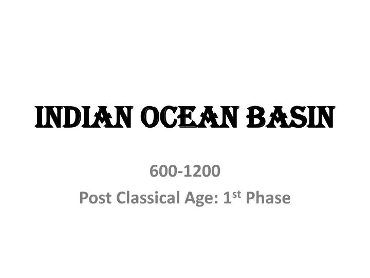 indian ocean basin