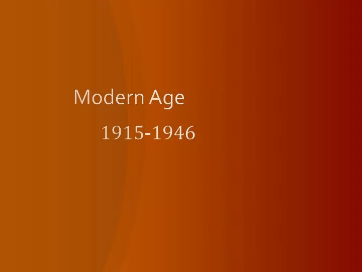 modern age