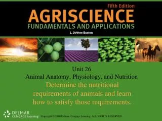 Unit 26 Animal Anatomy, Physiology, and Nutrition