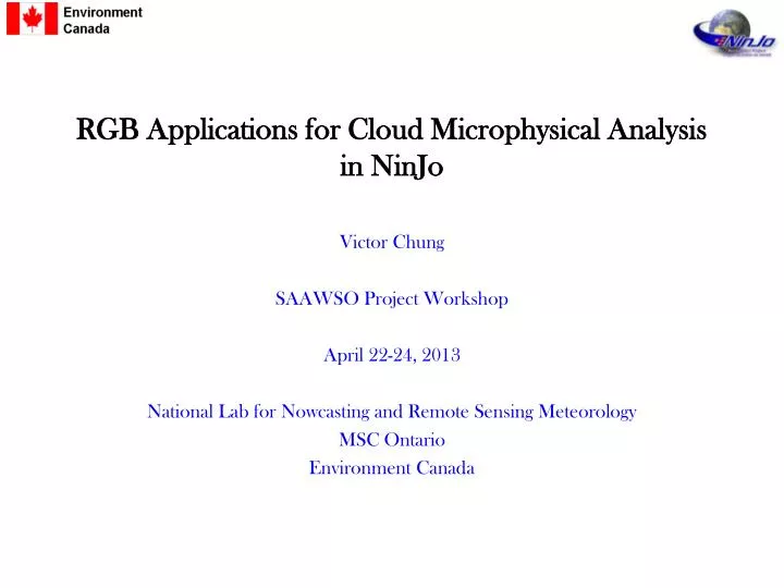 rgb applications for cloud microphysical analysis in ninjo