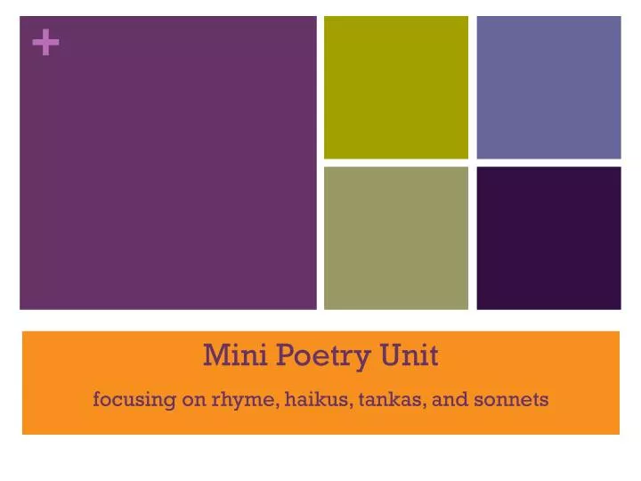 mini poetry unit