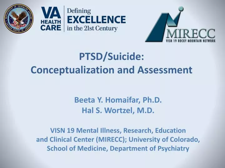 ptsd suicide conceptualization and assessment