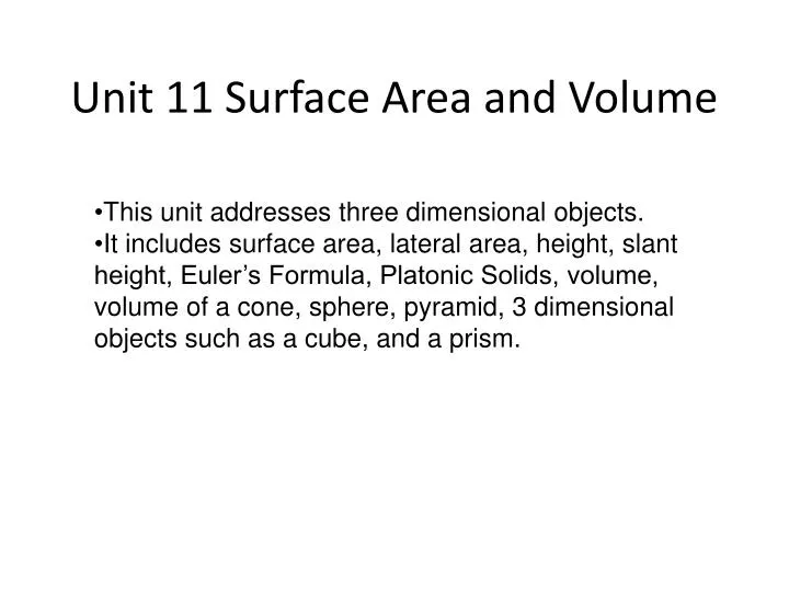 unit 11 surface area and volume