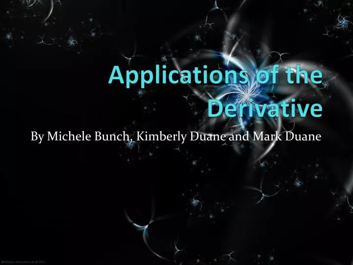 applications of the derivative