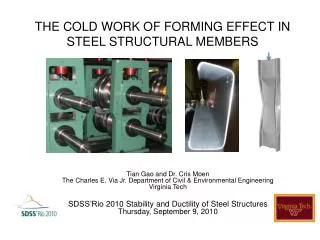 THE COLD WORK OF FORMING EFFECT IN STEEL STRUCTURAL MEMBERS