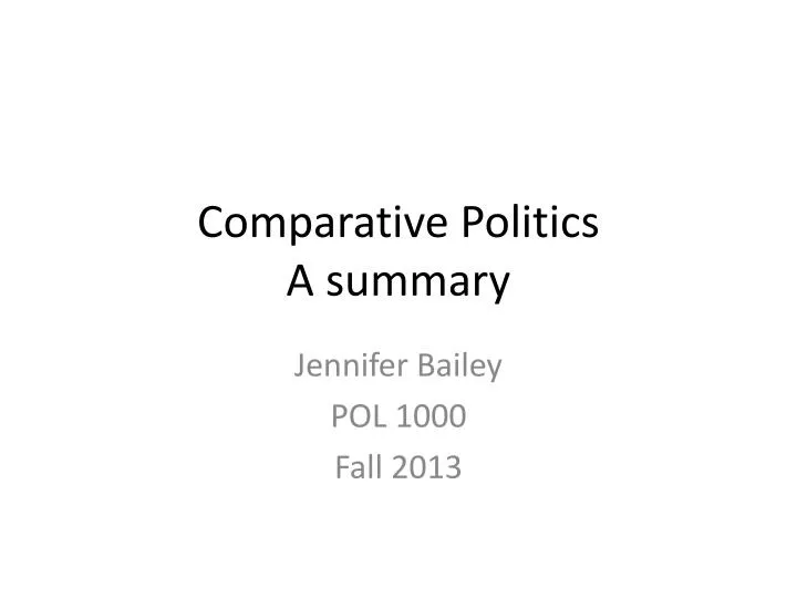 comparative politics a summary