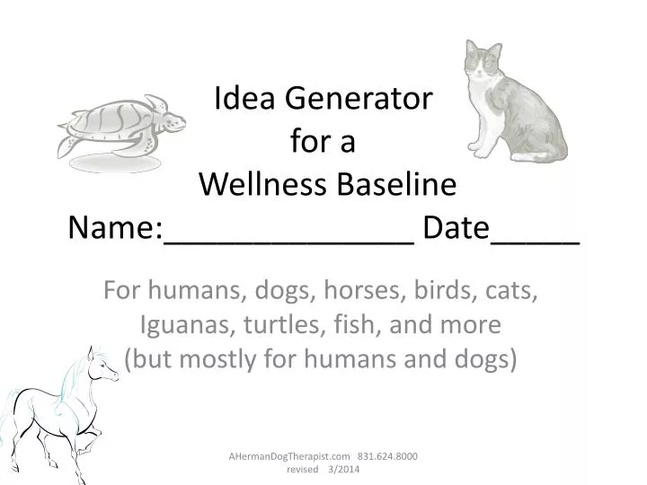 idea generator for a wellness baseline name date