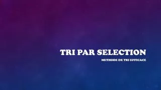 tri par selection