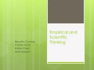 Empirical and Scientific Thinking