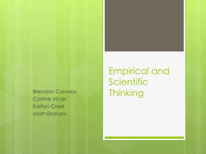 empirical and scientific thinking