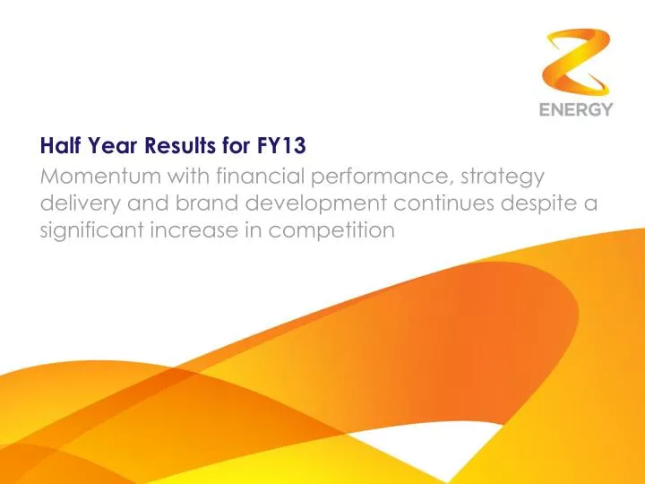 half year results for fy13