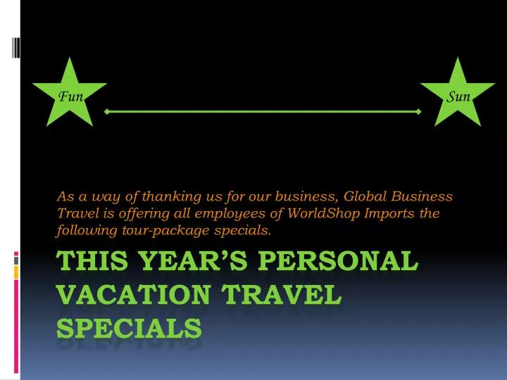this year s personal vacation travel specials