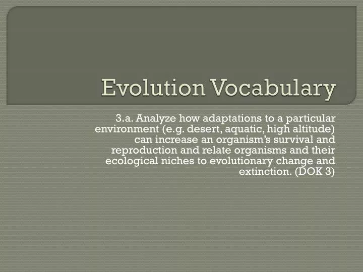 evolution vocabulary