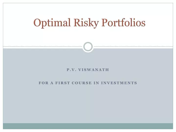 optimal risky portfolios