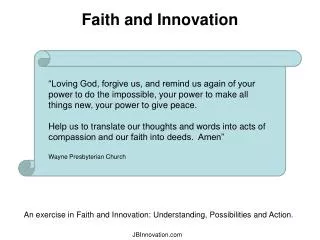 Faith and Innovation