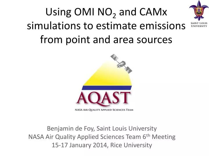 using omi no 2 and camx simulations to estimate emissions from point and area sources