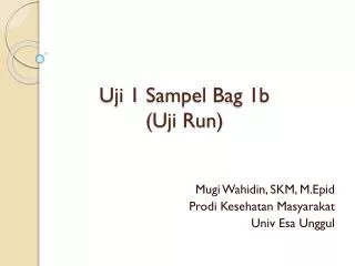 Uji 1 Sampel Bag 1b ( Uji Run)