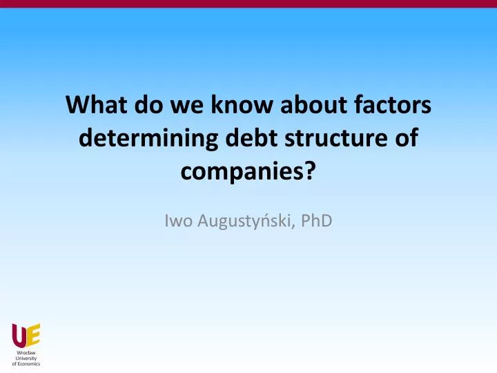 what do we know about factors determining debt structure of companies