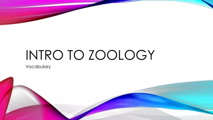 intro to zoology