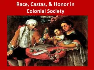 Race, Castas , &amp; Honor in Colonial Society