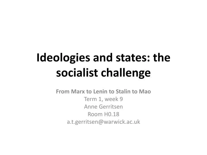 ideologies and states the socialist challenge
