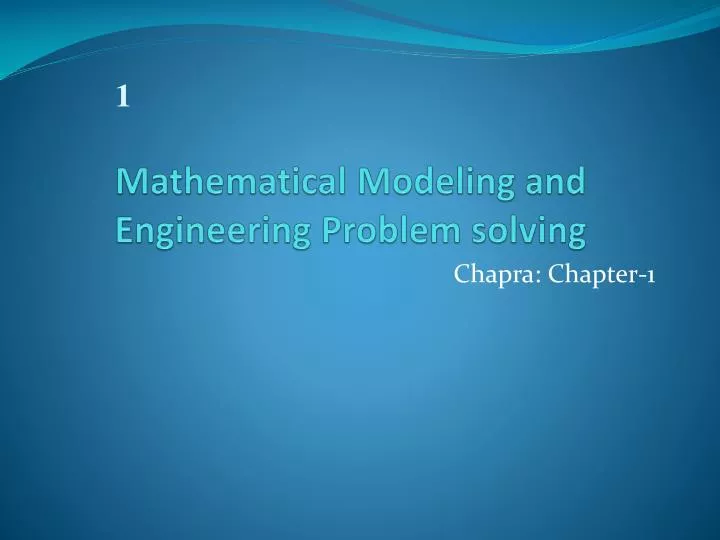 mathematical modeling and engineering problem solving