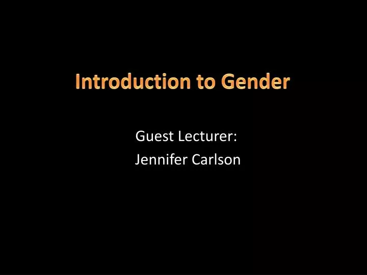 introduction to gender