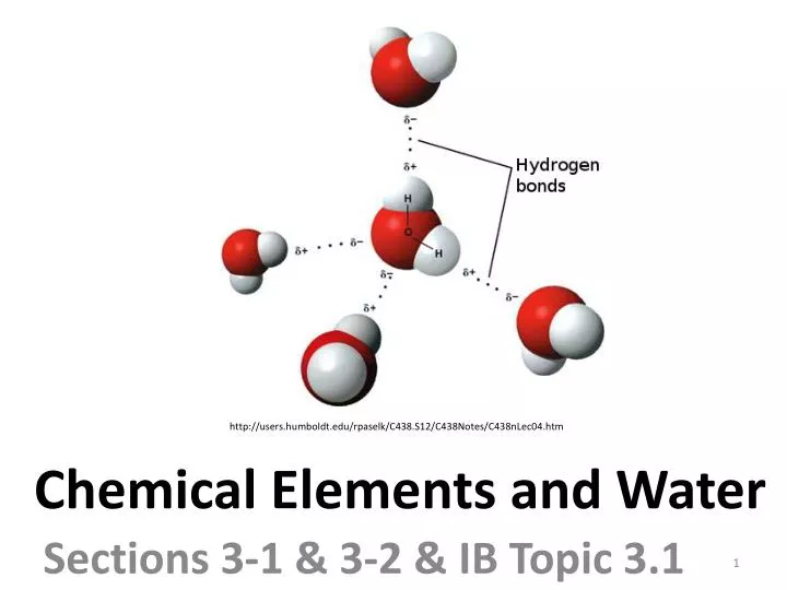 chemical elements and water