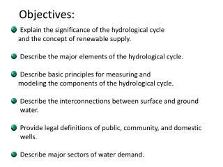 Explain the significance of the hydrological cycle and the concept of renewable supply.